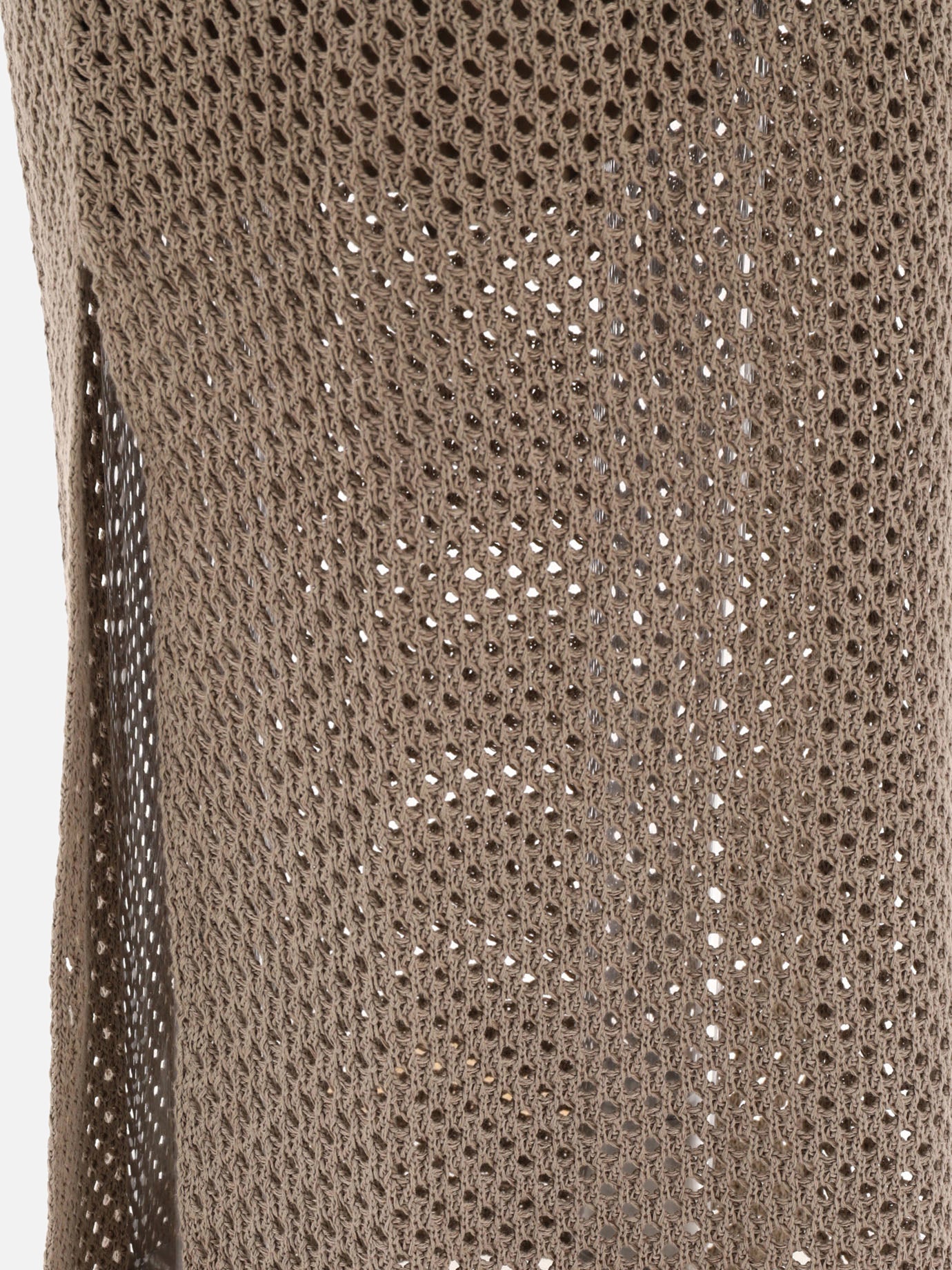 Net knit dress with belt