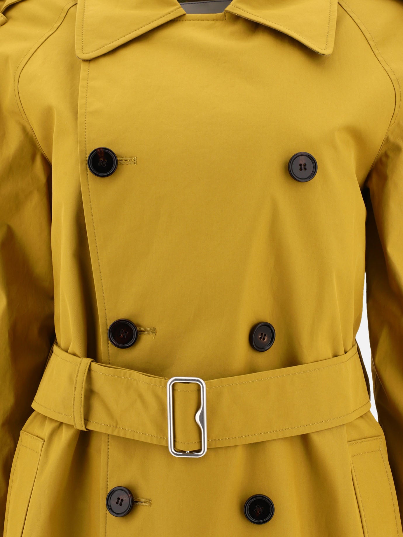 Long gabardine trench coat