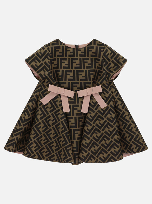 Baby dress with all-over Fendi logo