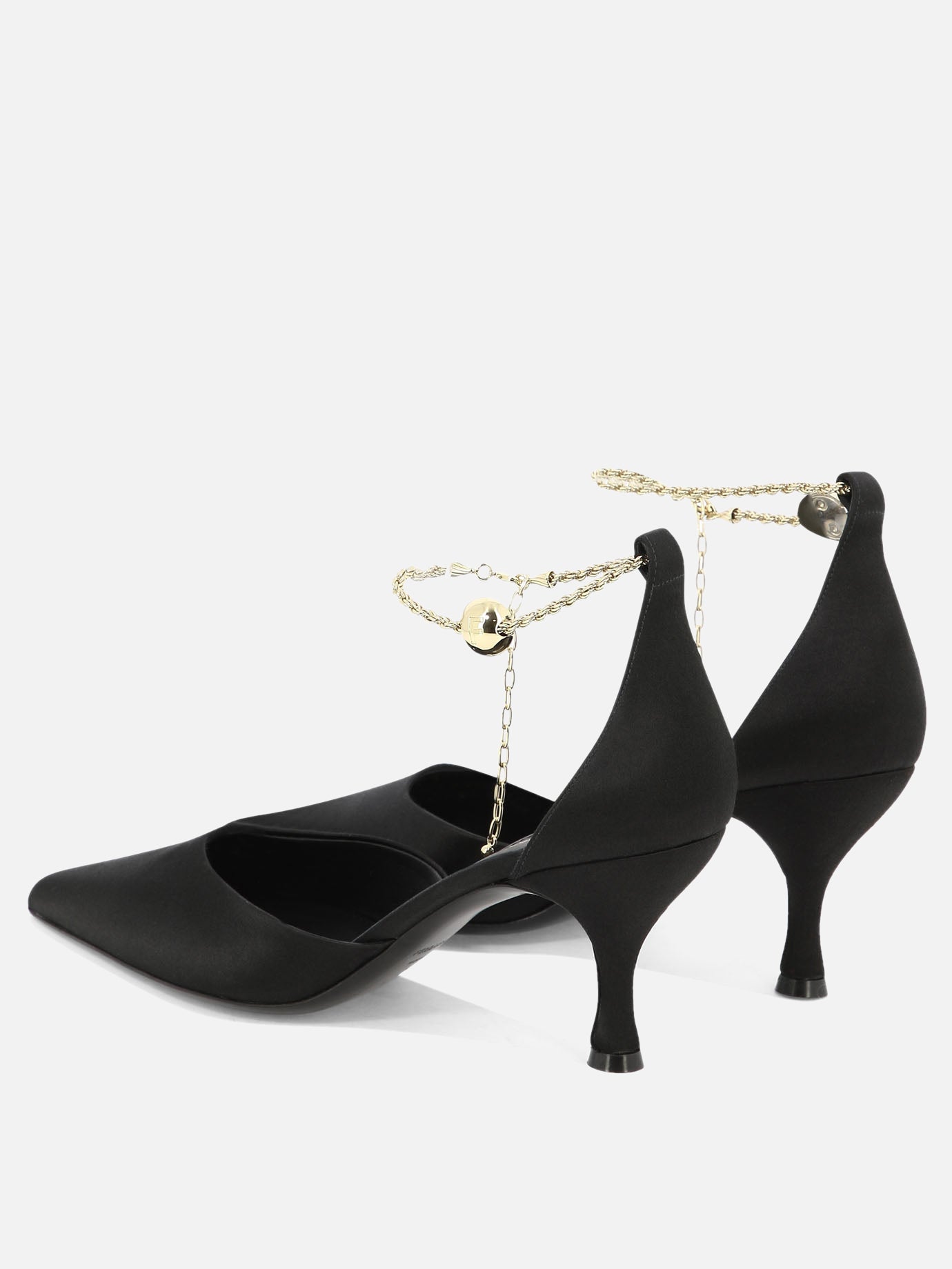 Pumps with ankle chain
