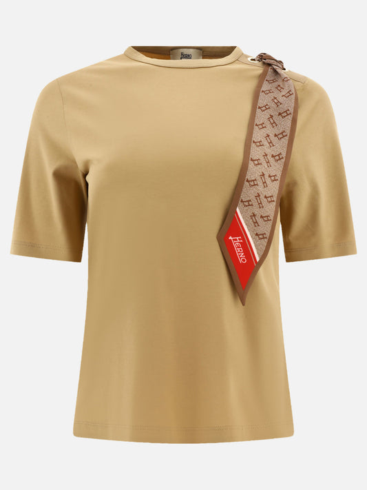 T-shirt with silk scarf