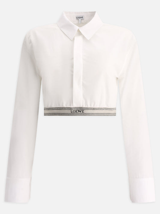 Cropped shirt in cotton