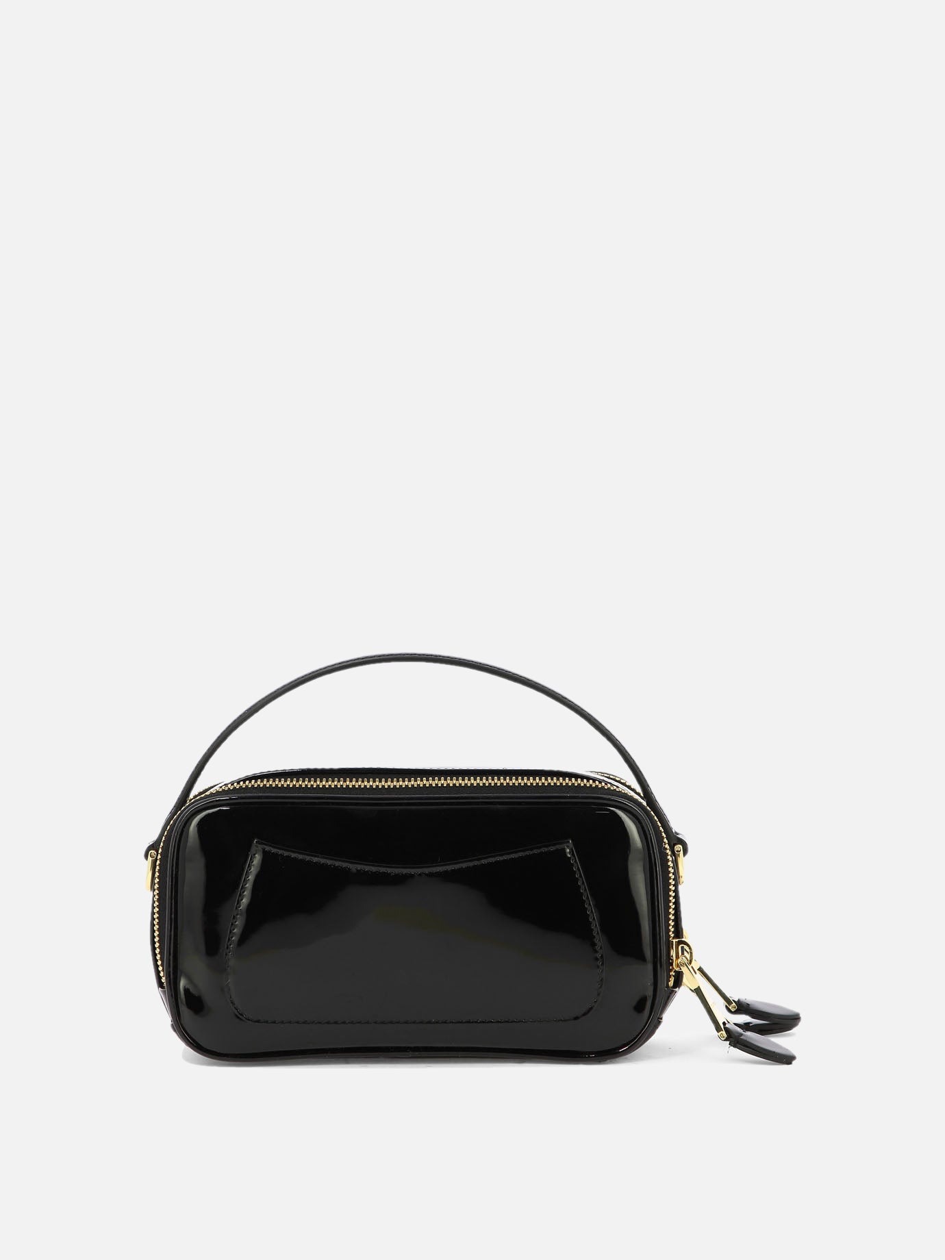 Leather and patent leather shoulder bag