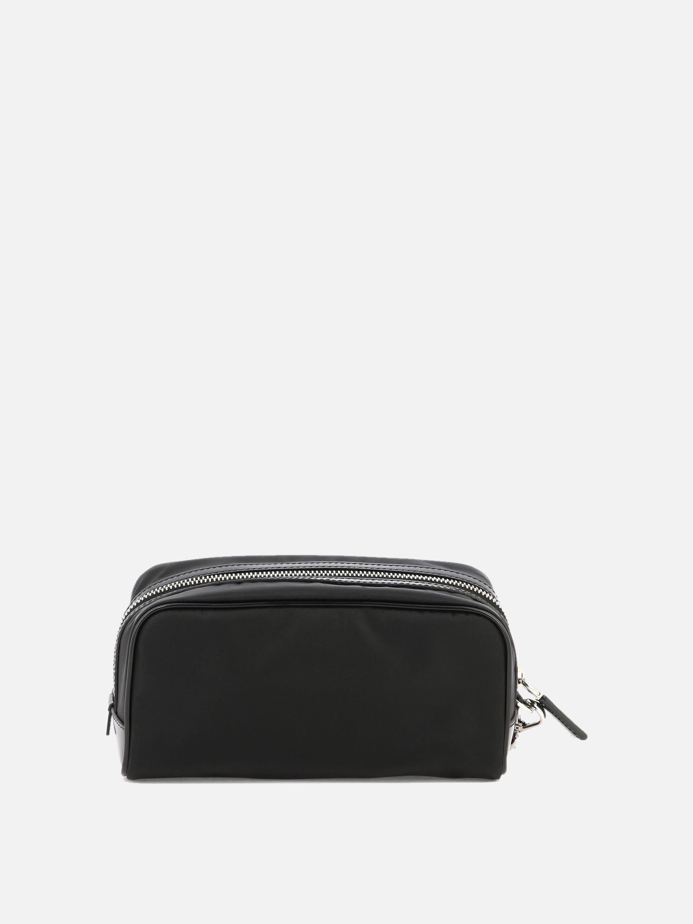 Re-Nylon and brushed leather pouch