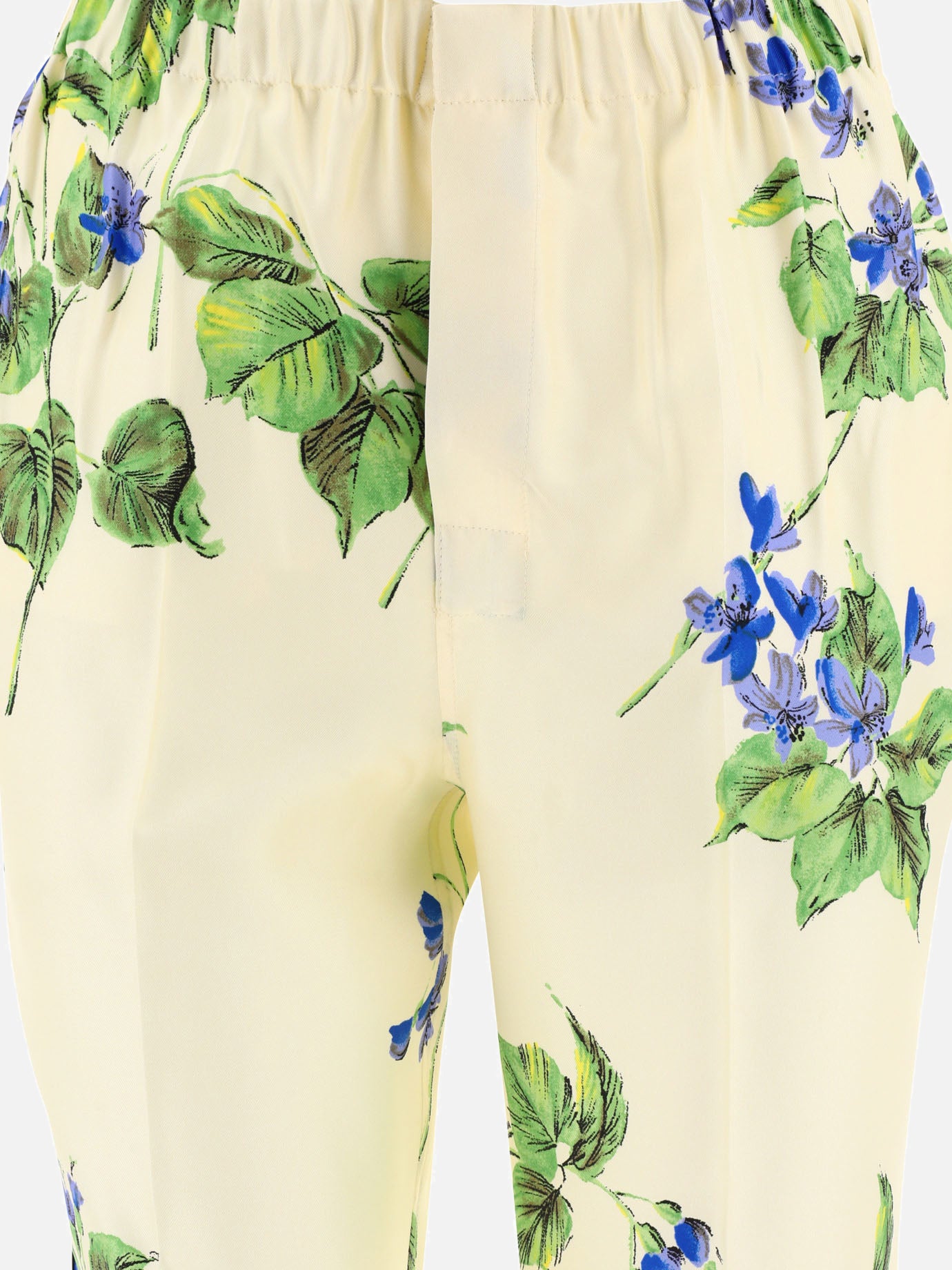 Silk trousers with flower print
