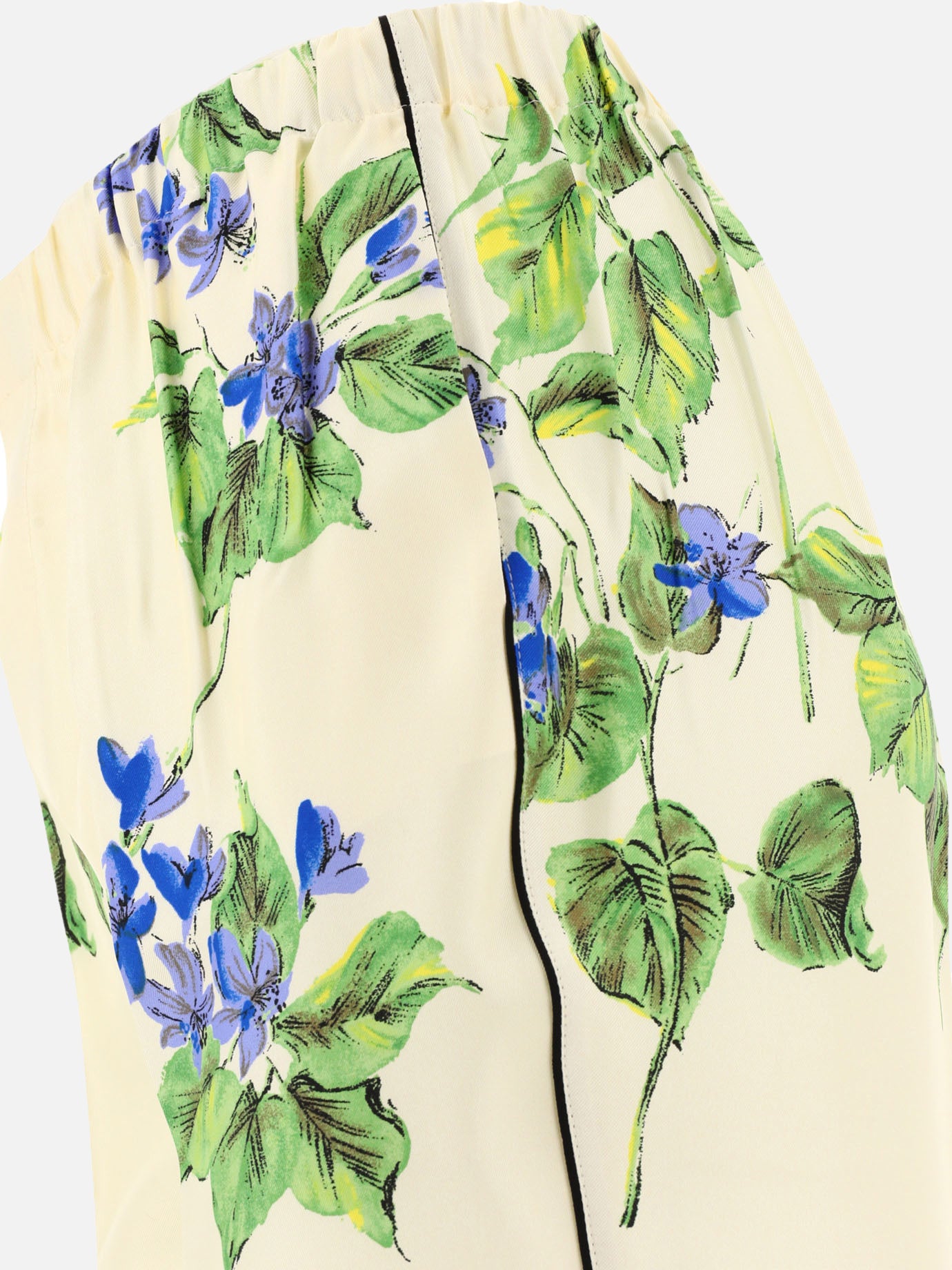 Silk trousers with flower print