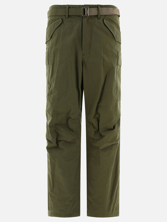 Cotton and nylon blend cargo trousers