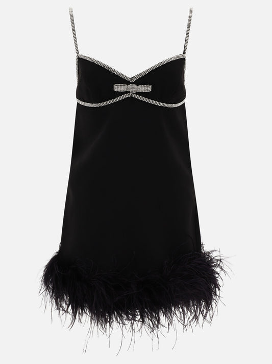 Crepe feather swing dress