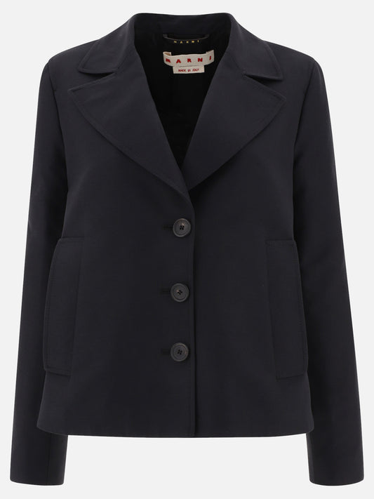A-line cady jacket with back pleat