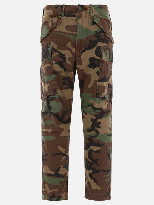 Pantaloni cargo in ripstop camouflage