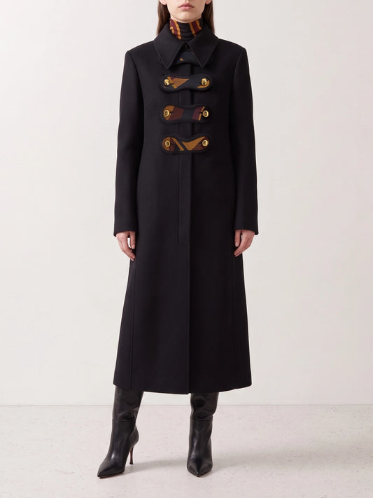 Pucci Long wool coat Black


