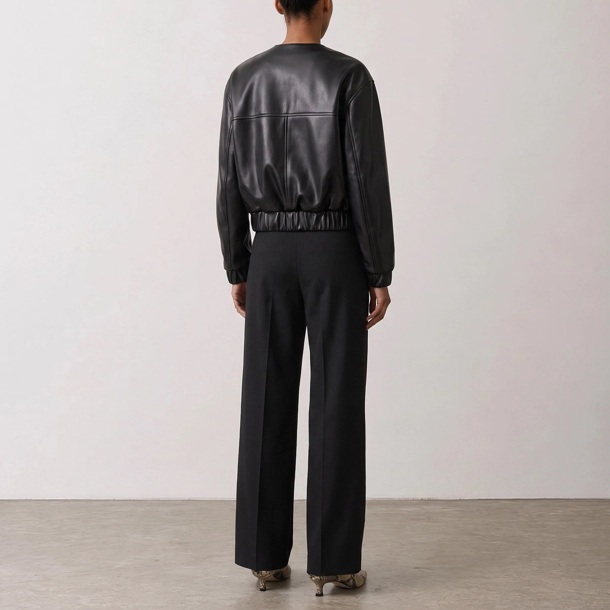 Khaite Giacca in pelle "Cordan" Nero - VIETTI