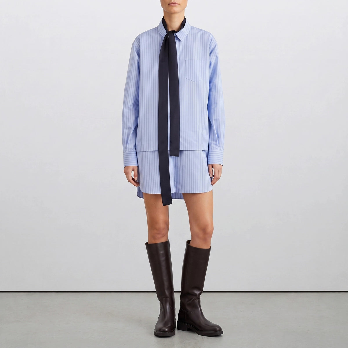 Sacai Short shirtdress Light blue - VIETTI
