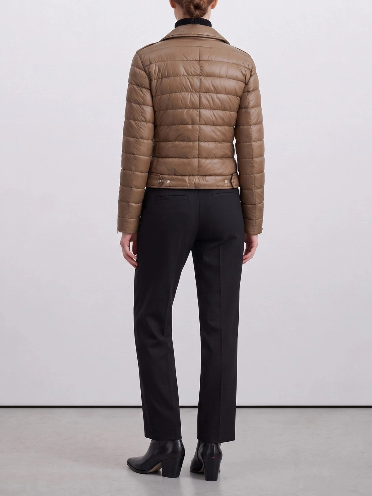 Herno Ultra-light nylon short down jacket Brown - VIETTI