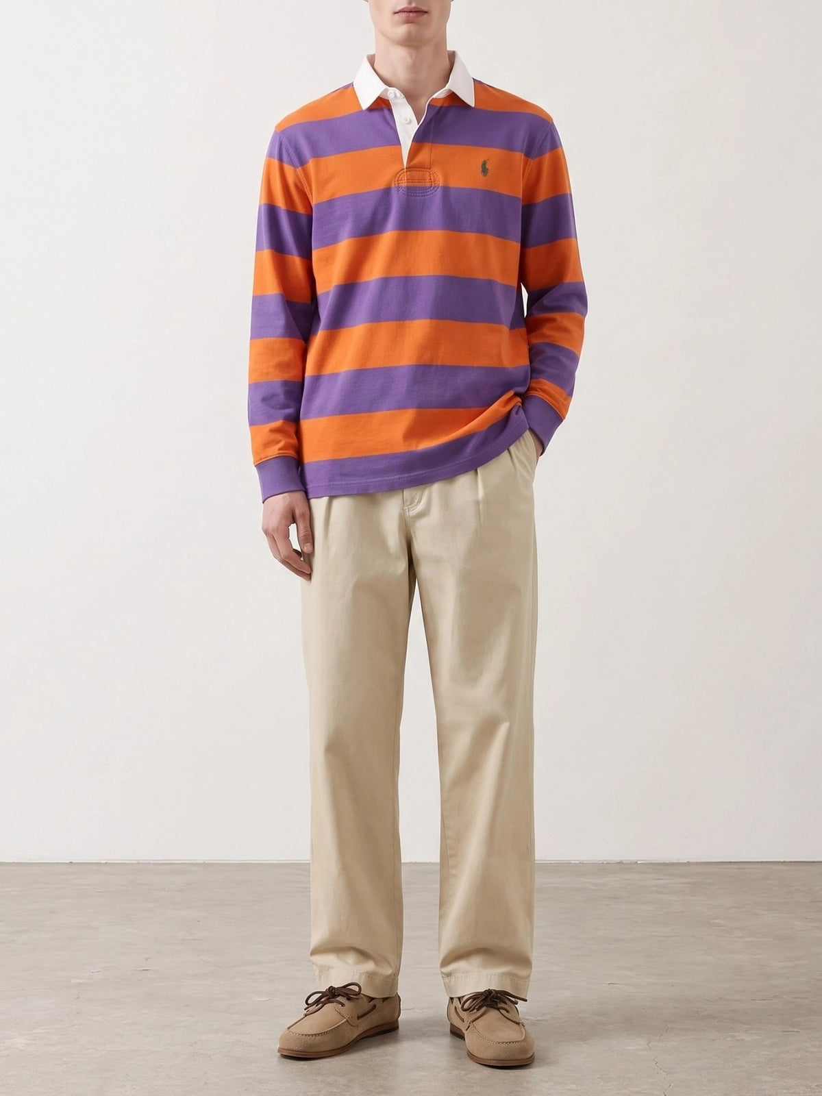 Polo Ralph Lauren "Rugby" Button-Down Polo Shirt Purple - VIETTI