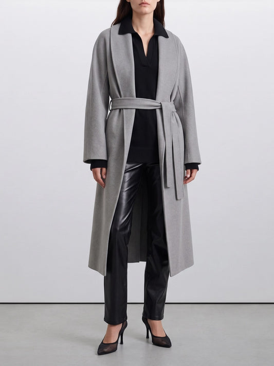 Max Mara S Long wool coat Grey

