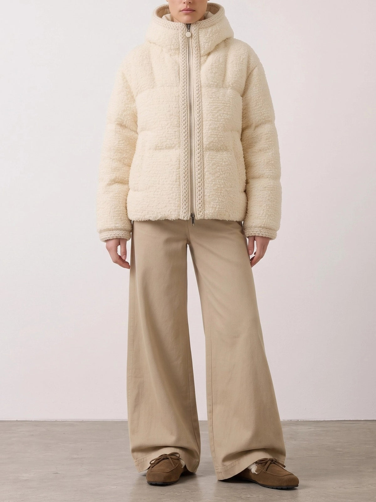 Moncler "Cristallin" Short Down Jacket White - VIETTI