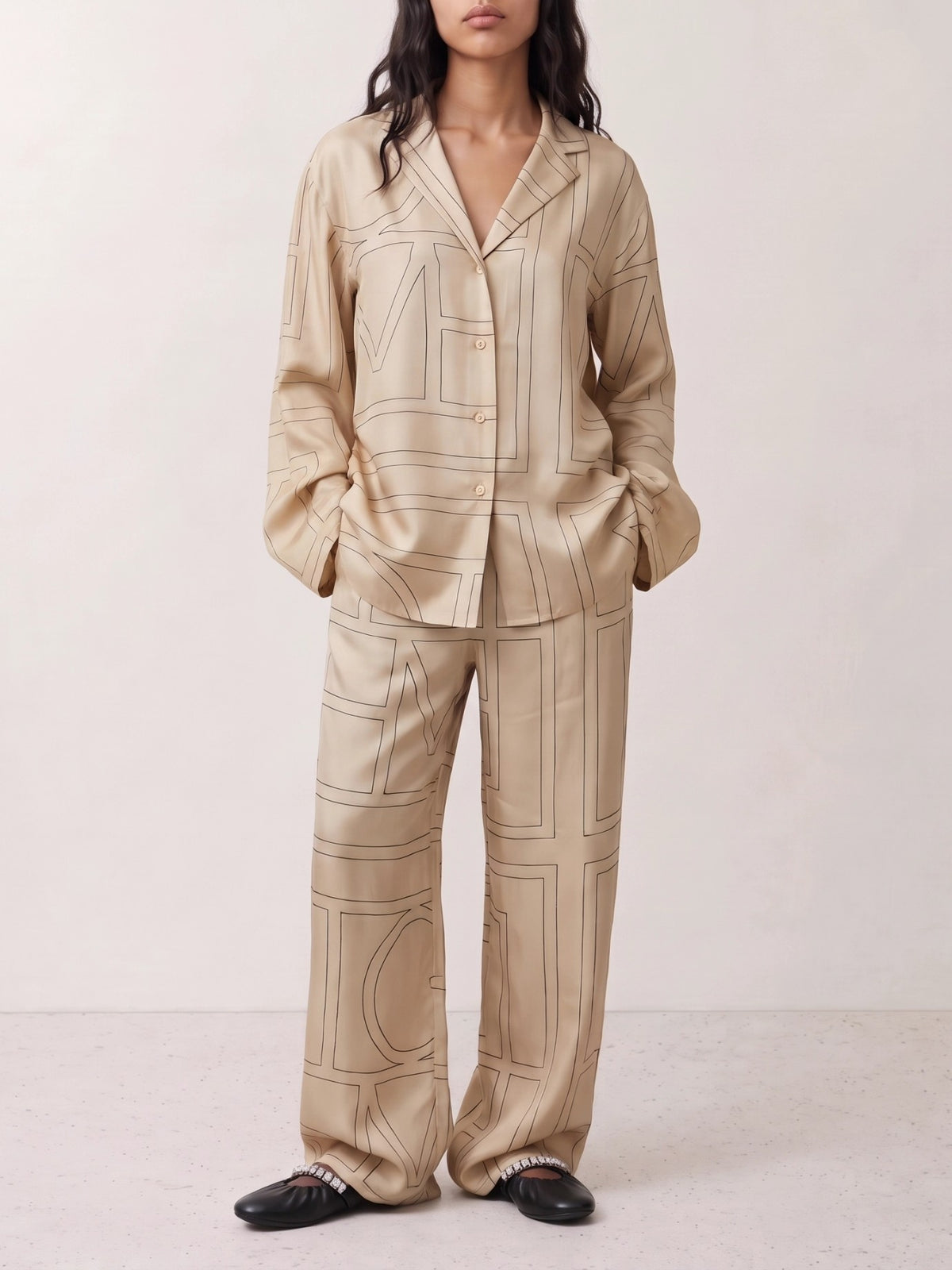 Toteme "Monogram" Casual Pants Beige - VIETTI
