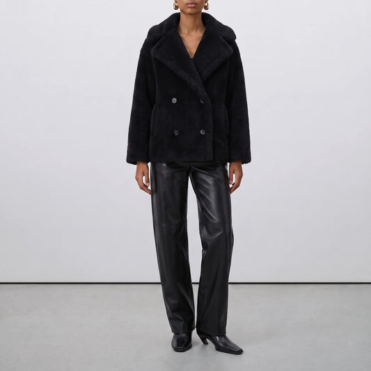 Max Mara Short alpaca coat Black

