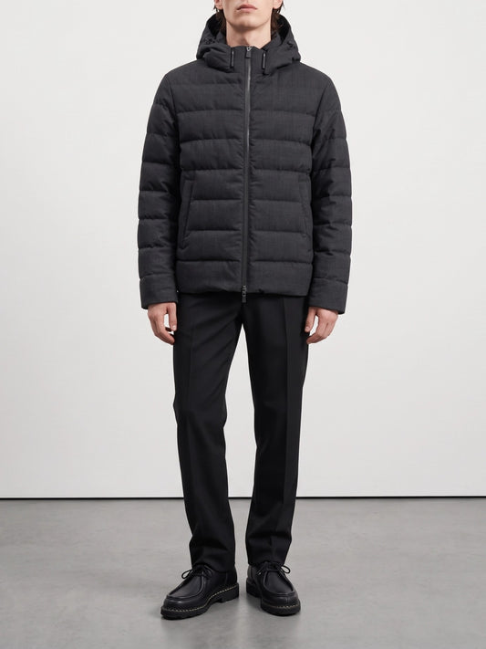 Herno Short flannel down jacket Grey

