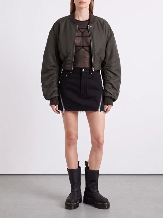 Rick Owens "Secchia Cropped Flight" Bomber Jacket Grey

