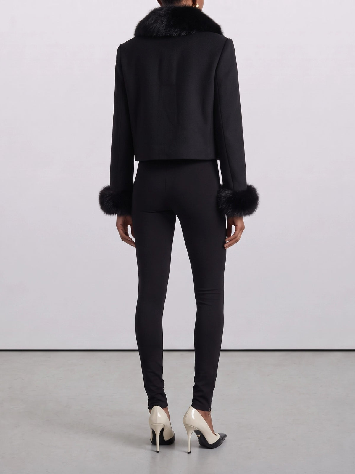 Self-portrait Short wool coat Black - VIETTI