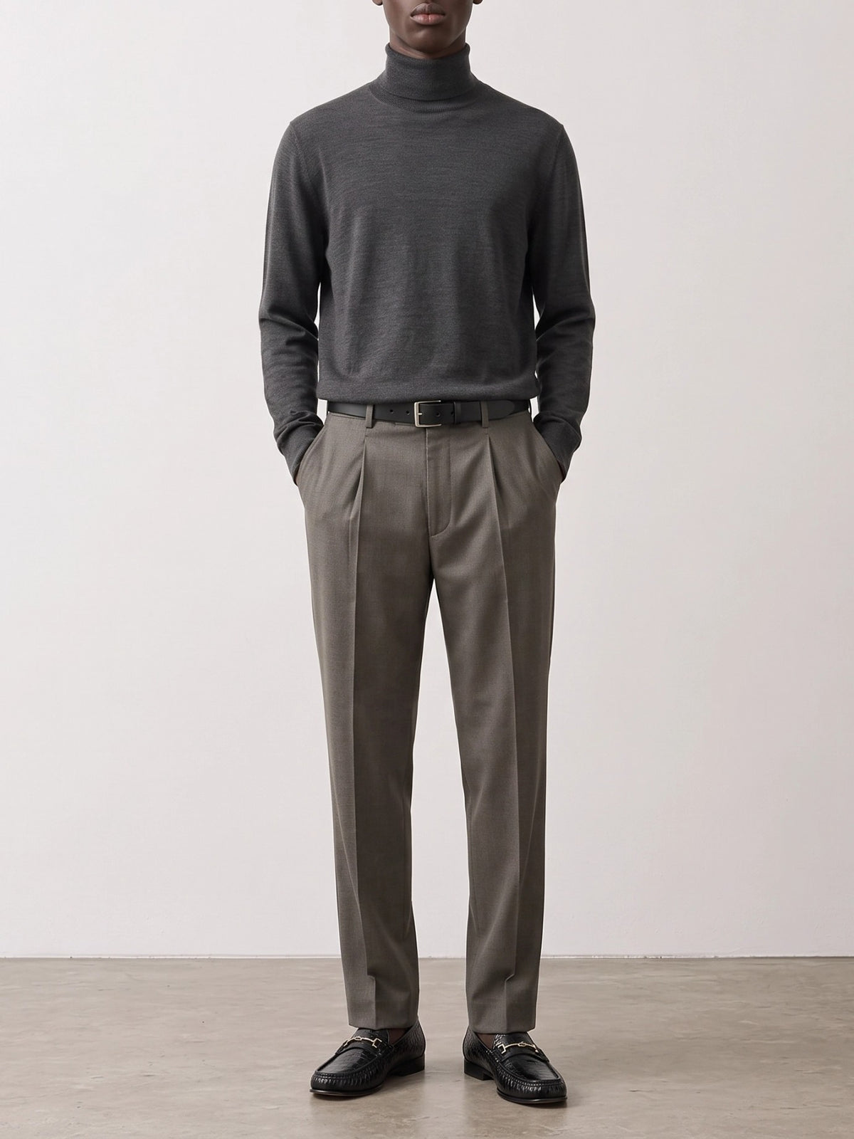 Brunello Cucinelli Cashmere and silk turtleneck sweater Grey - VIETTI