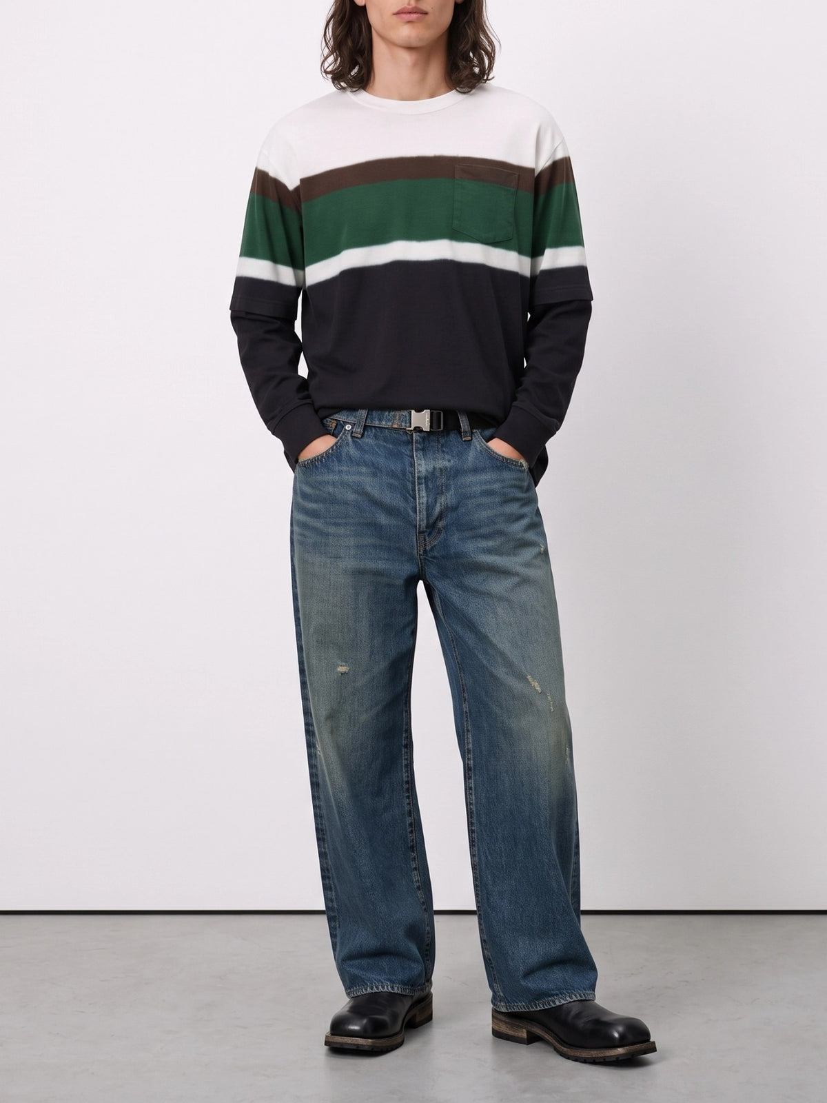 Sacai T-shirt girocollo "Chusen Dyed" Multicolor - VIETTI