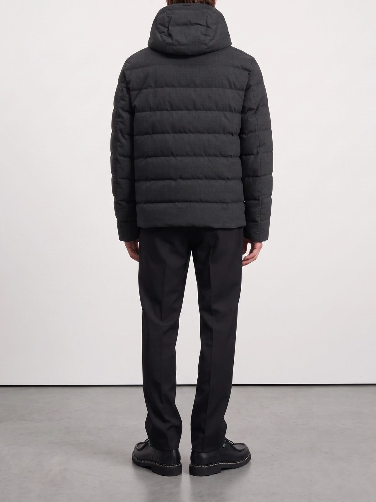 Herno Short flannel down jacket Grey - VIETTI
