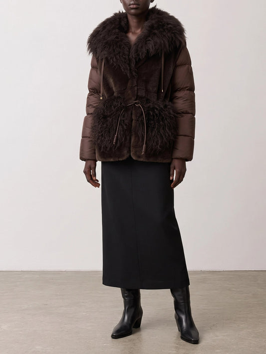 Moncler "Immersif" Short Down Jacket Brown

