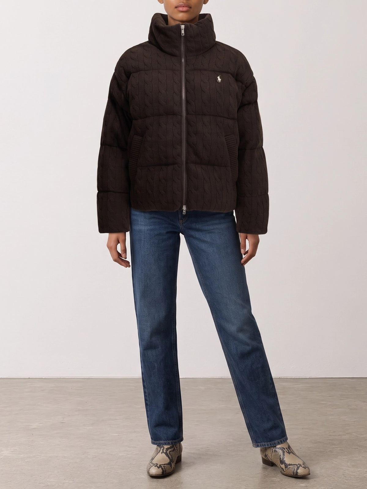 Polo Ralph Lauren Wool and Cashmere Bomber Jacket Brown - VIETTI