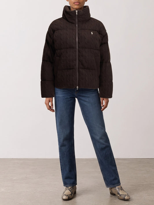 Polo Ralph Lauren Wool and Cashmere Bomber Jacket Brown

