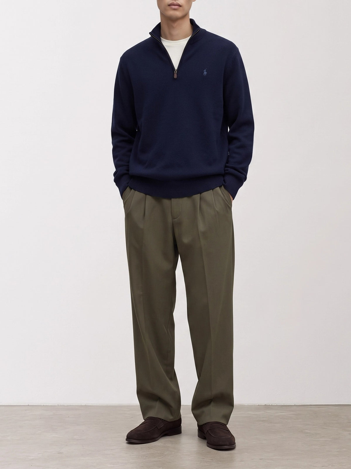 Polo Ralph Lauren Wool half-zip sweater Blue - VIETTI