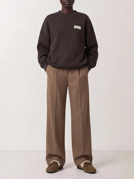Jacquemus "Le Sweatshirt Montaigne" Crew-Neck Sweatshirt Brown

