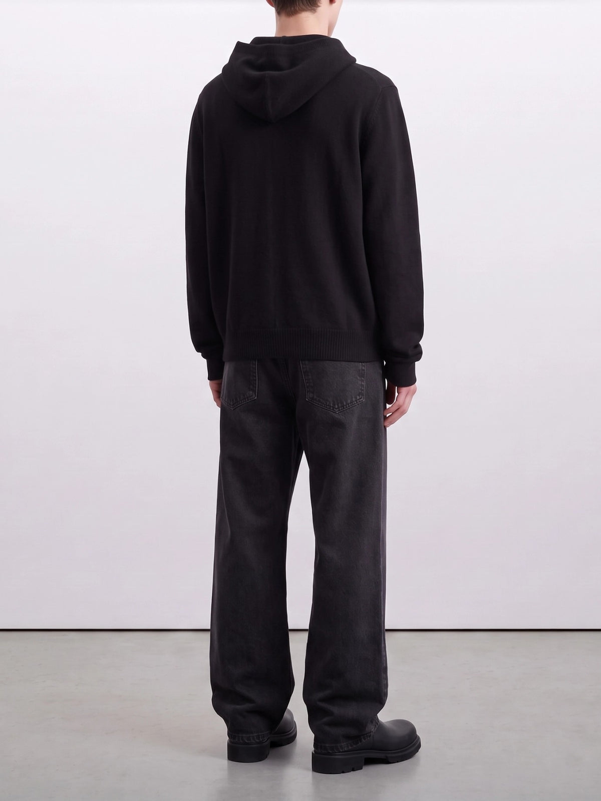 Rick Owens "Hooded Pull" Hooded Sweater Black - VIETTI