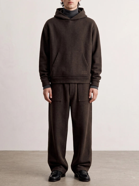 Maison Kitsuné Fleece-blend hooded sweatshirt Brown

