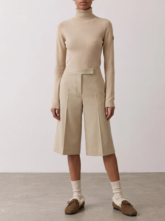Moncler Grenoble Logo Turtleneck Sweater Beige

