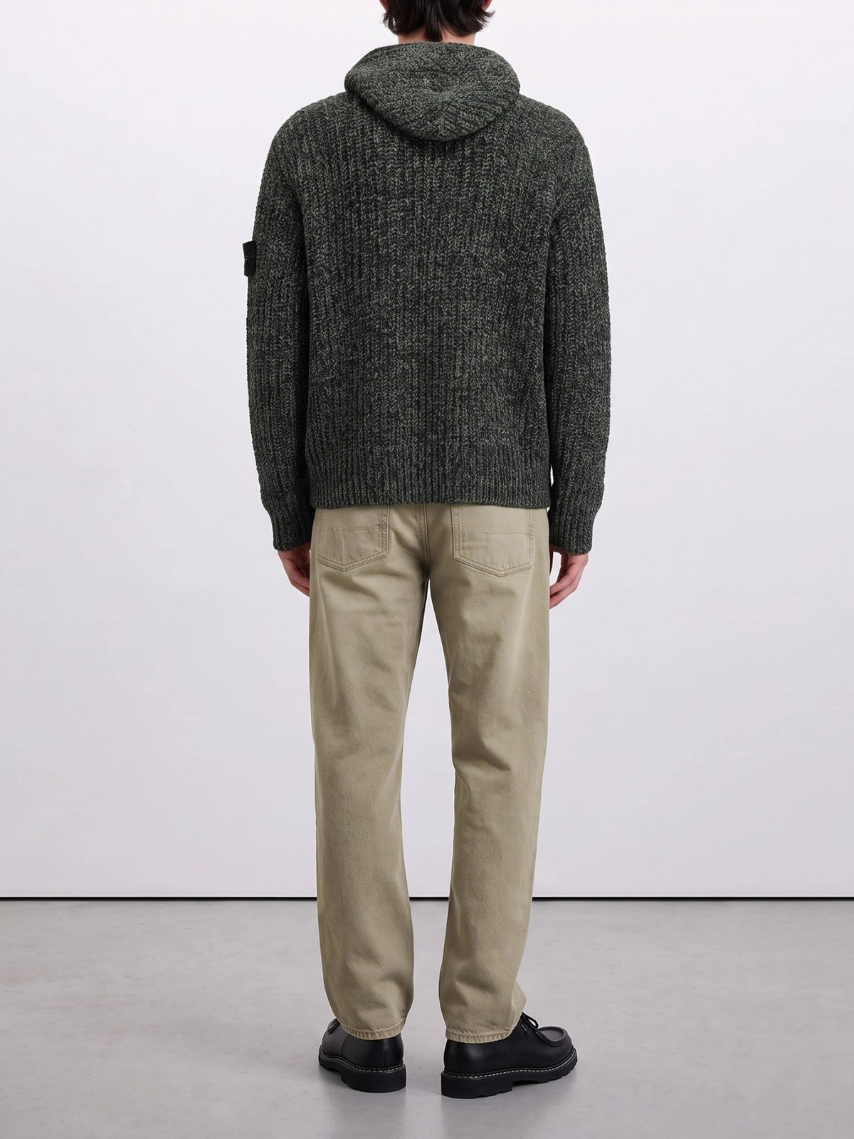 Stone Island Zip-Up Sweater Made of Mouliné Cotton Green - VIETTI