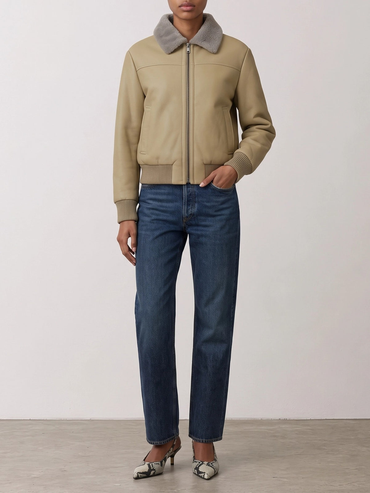 Semper Shearling jacket Beige - VIETTI