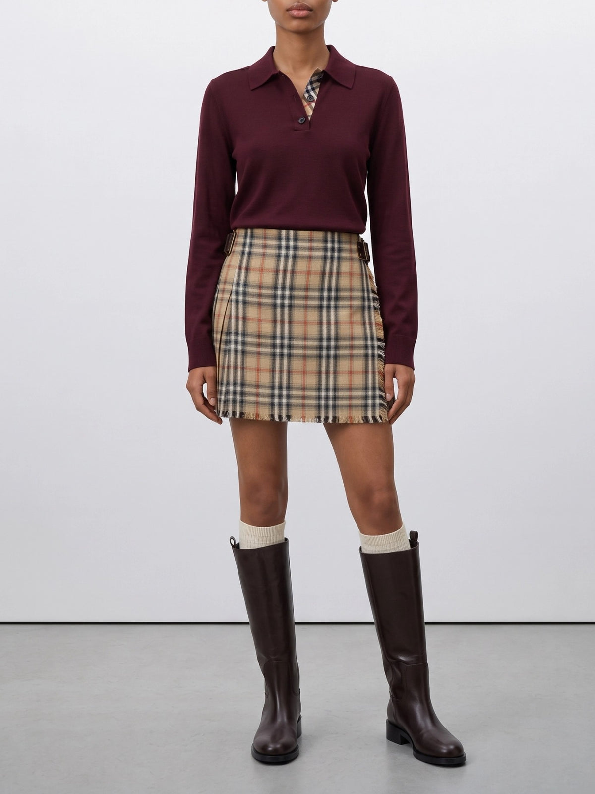 Burberry Wool Polo Sweater Bordeaux - VIETTI