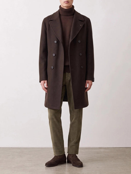 Tagliatore "Bruce" Long Coat Brown


