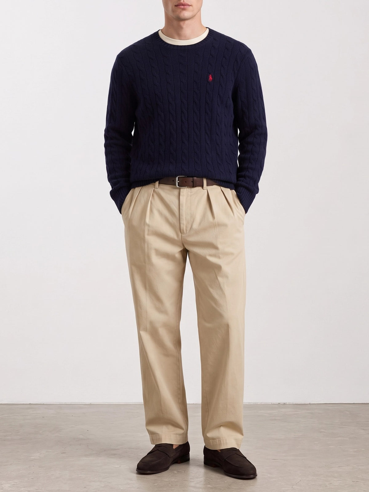 Polo Ralph Lauren Wool and cashmere crewneck sweater with logo Blue - VIETTI