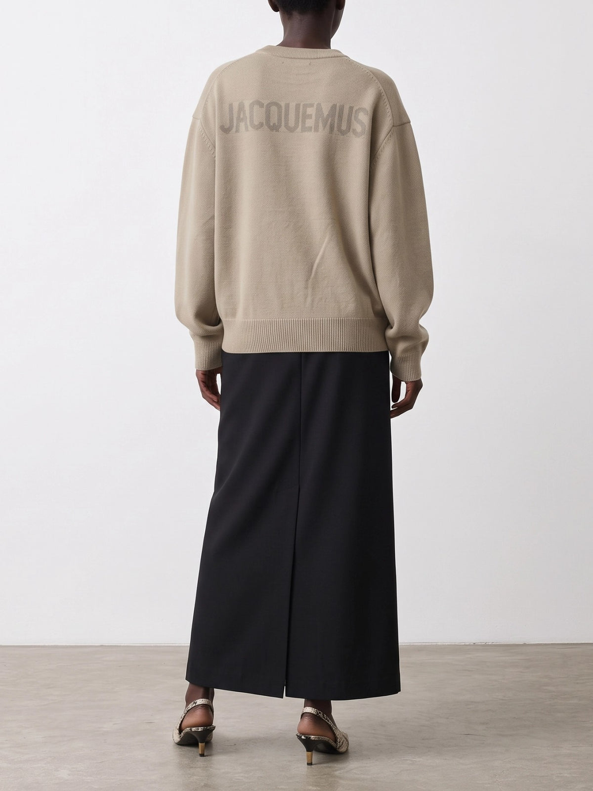 Jacquemus "La Maille Moulin" Crew-Neck Sweater Beige - VIETTI