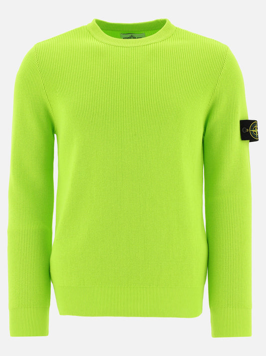 Stone Island "Compass" ribbed sweater Green