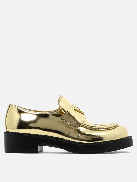 Metallic leather loafers