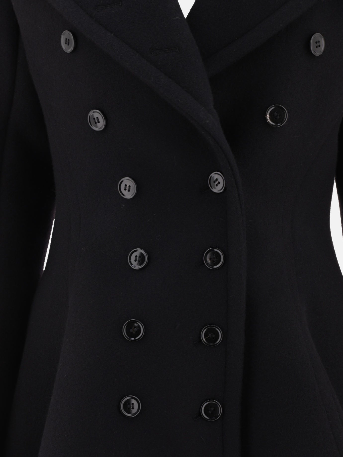 Cappotti lunghi 83% wool 17% polyamide  Nero - Alaïa Donna | PDP | VIETTI Online Store | thumbnail_3