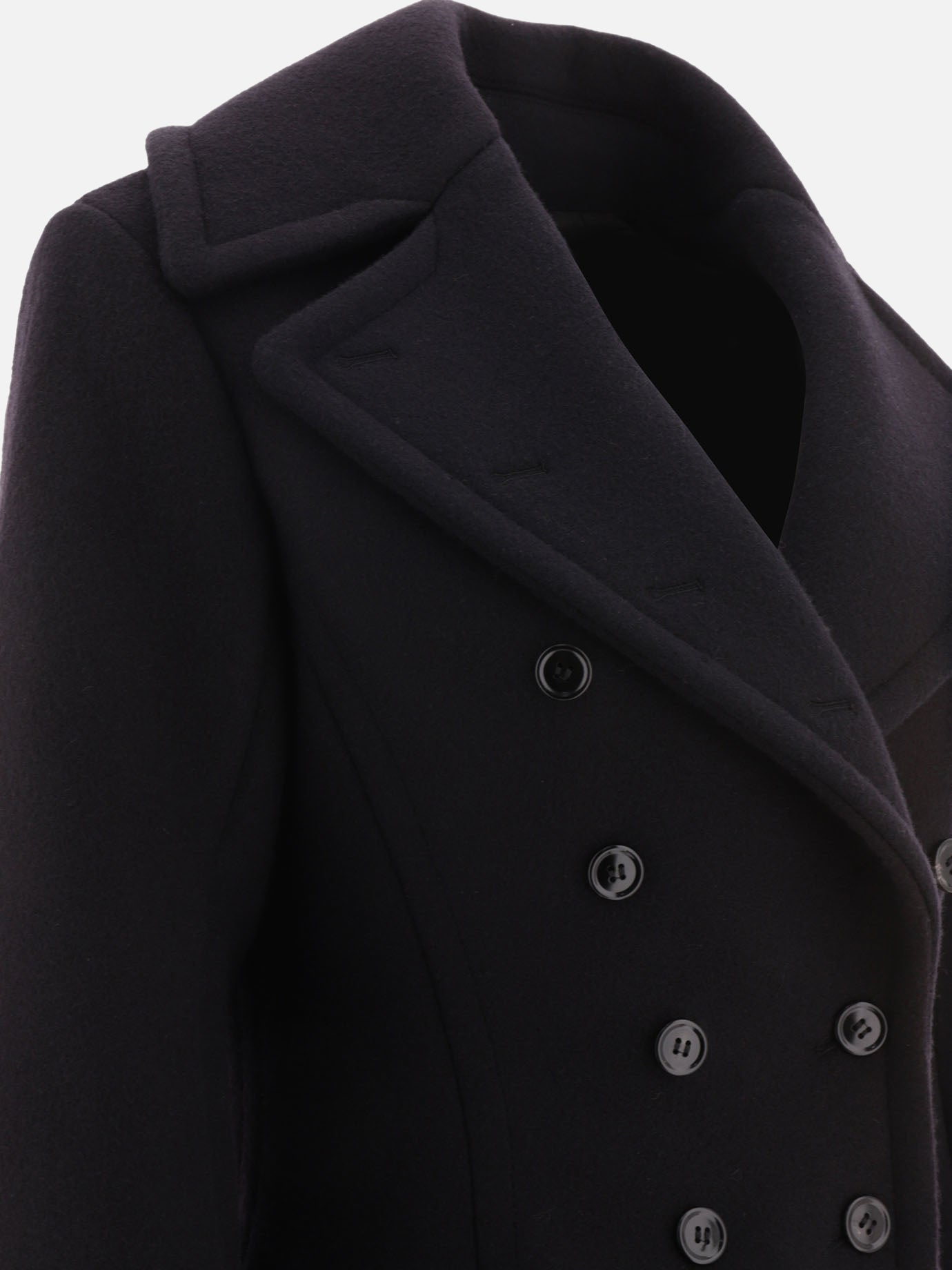 Cappotti lunghi 83% wool 17% polyamide  Nero - Alaïa Donna | PDP | VIETTI Online Store | Zoom-Modal_4
