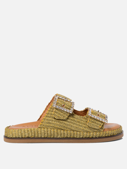 Alibi "Greta" Flat Sandals Green

