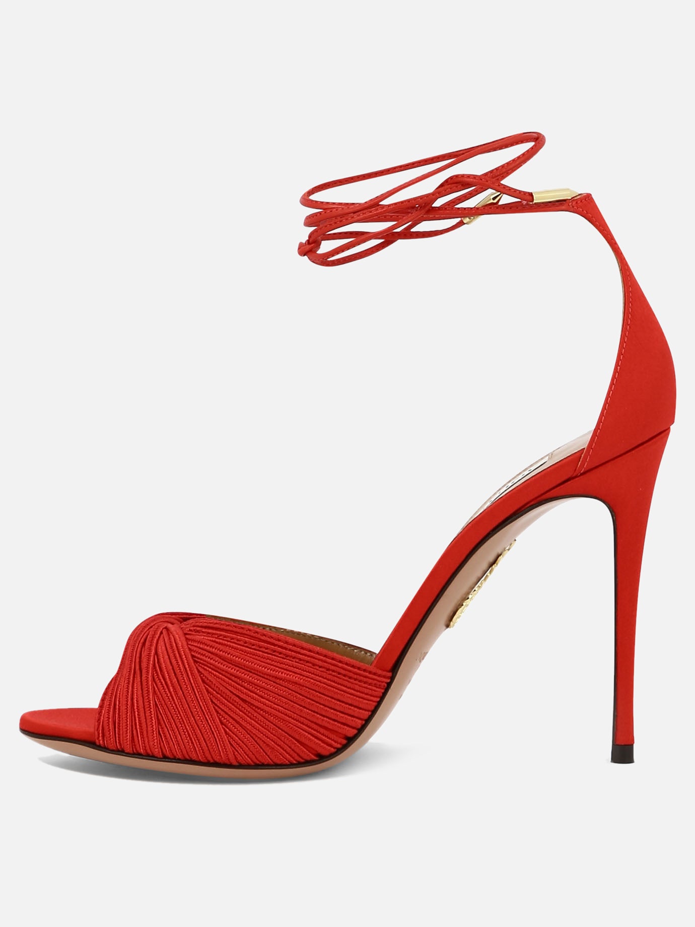 Heeled sandals 80% viscose 20% leather - 100% leather  Red - Aquazzura Women | PDP | VIETTI Online Store | thumbnail_3