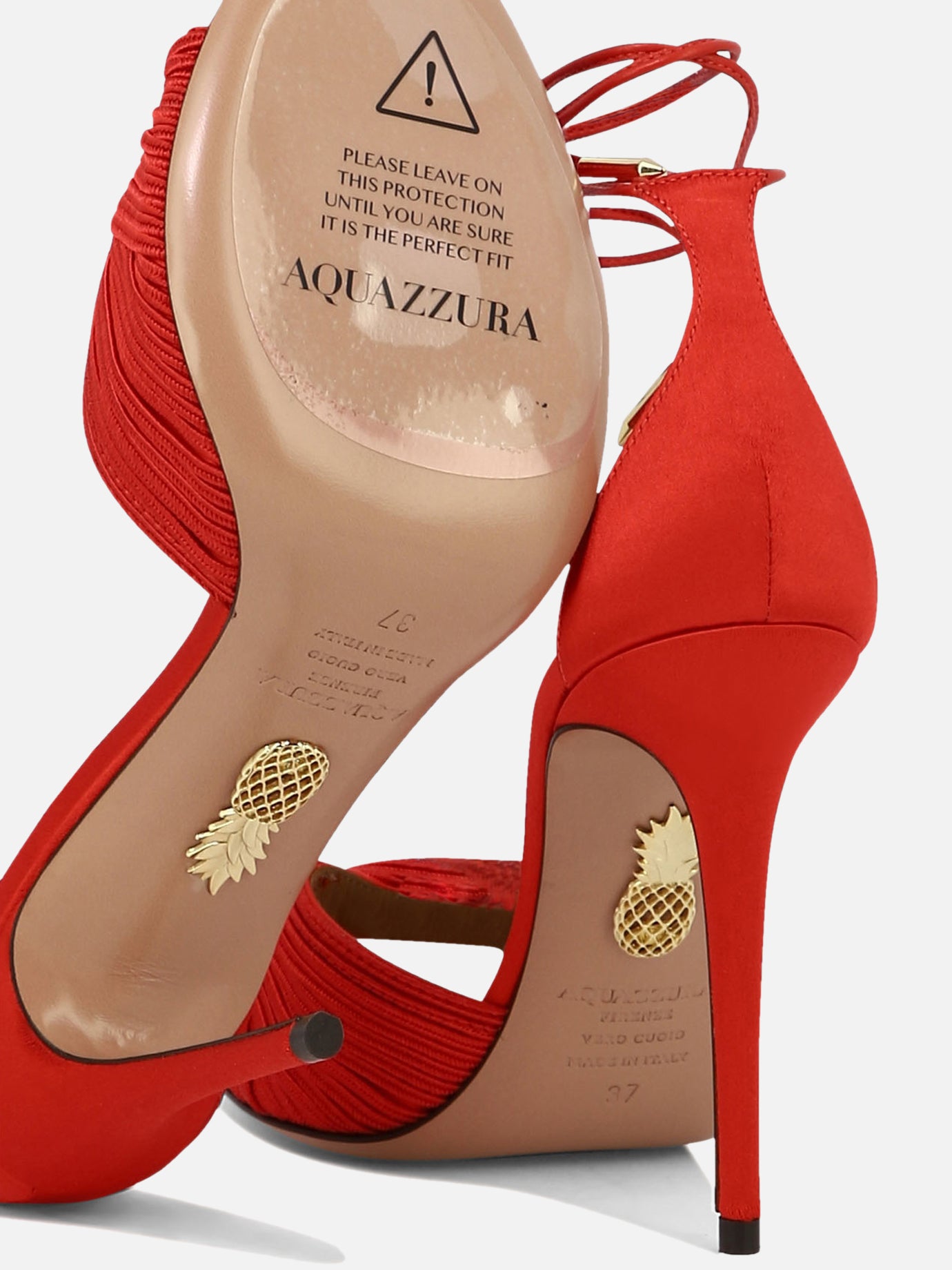 Heeled sandals 80% viscose 20% leather - 100% leather  Red - Aquazzura Women | PDP | VIETTI Online Store | Zoom-Modal_5
